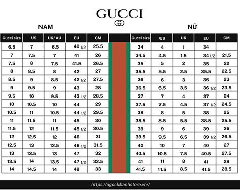 bảng size giày gucci|bảng kích thước gucci.